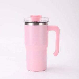 Vaso Térmico de 20oz para Estudiantes con Asa y Pajita Abatible, de Acero Inoxidable 304, Aislamiento al Vacío de Doble Pared, en Blanco para Sublimación e Impresión DIY - Product Image 4