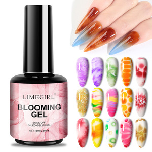 Esmalte de Uñas en Gel Transparente de 15ml para Lámpara UV LED con Efecto <span class=keywords><strong>Blooming</strong></span> para Diseño DIY de Acuarela, Estampado Floral, Estilo Mármol y Piedra Natural - Product Image 1
