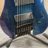 Chameleon Blue Carbonized Maple Headless 8-String Electric Guitar Glossy Finish 22 Fret Professional Performance Free Shipping