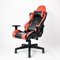 Chaise de gaming pour ordinateur avec dossier inclinable style course, réglage à 180 degrés, confortable, en cuir, pour PC