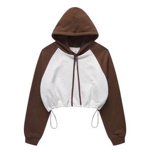 TKAN470 Vente en gros Sweat à capuche à manches raglan, sweat-shirt d'hiver pour femme, sweat-shirt en molleton personnalisé, haut court, sweat à capuche pour femme - Product Image 5