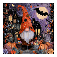 CHENISTORY Peinture par numéros DIY Illustration de dessin animé d'Halloween sur toile pour adultes Cadeau DIY Peinture acrylique sur toile