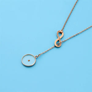 Collar con Colgante de Semilla de Mostaza Grabada con Símbolo de Infinito en Acero Inoxidable, <span class=keywords><strong>para</strong></span> <span class=keywords><strong>Mujer</strong></span>, Resistente al Deslustre, Ideal <span class=keywords><strong>para</strong></span> Bautizo - Product Image 1