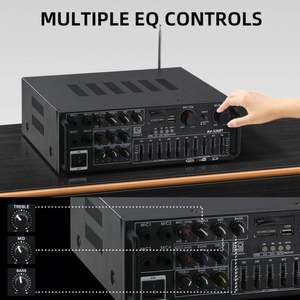 Mezclador de <span class=keywords><strong>Karaoke</strong></span> para el Hogar con 4 Entradas de Micrófono, 2 Canales, Sonido Estéreo Integrado, Amplificador de Audio Profesional - Product Image 5