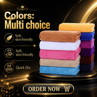 Serviette en microfibre OEM/ODM de luxe 400-420 g/m², taille et logo personnalisés, super douce, séchage rapide, inaltérable, pour cheveux et salons de beauté