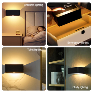 Lampe de nuit moderne EGH 4400mAh blanche et noire en ABS, éclairage bidirectionnel pour couloir, escalier, chambre, balcon, éclairage domestique - Product Image 3