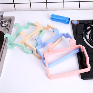 Kitchen wall-mounted cabinet door trash rack, no-<b>drill</b> door-back trash bag storage rack, plastic bag trash holder - Product Image 2