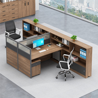 Muebles de oficina modulares de lujo en forma de L, cubículo de oficina moderno, estación de trabajo para el personal, mesa de escritorio, muebles de oficina, escritorio de empleado