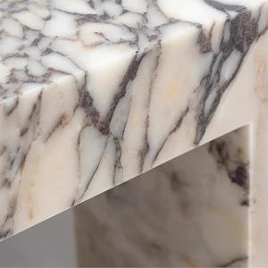 Modern Calacatta Viola <strong>square</strong> Marble Coffee/<strong>Side</strong> <strong>Table</strong> Low-Profile Plinth Block Natural Stone Living Room Furniture Center <strong>Table</strong> - Product Image 2