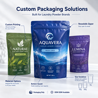 Emballage personnalisé pour poudre à lessiver, sachet refermable en plastique pour détergent en poudre, pochette autoportante