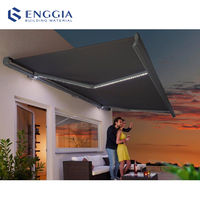 Parasol étanche personnalisé pour restaurant, balcon, auvent à cassette complet rétractable