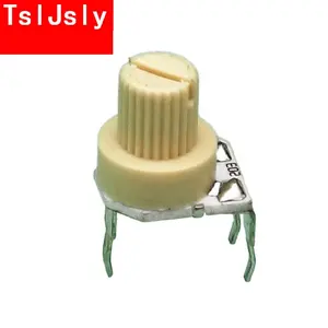 Tsljsly Keramische Folie 3 Pinnen 8Mm 100K 200K Gele Trimmer Potentiometer Met Plastic Aangepaste Knop