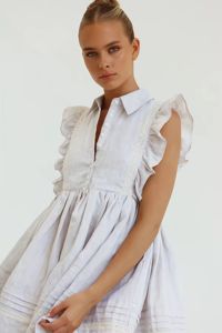 <span class=keywords><strong>Abiti</strong></span> <span class=keywords><strong>estivi</strong></span> alla moda <span class=keywords><strong>donna</strong></span> tinta unita 100% <span class=keywords><strong>lino</strong></span> arruffato senza maniche raccolti una linea Mini abito Casual Sexy - Product Image 6