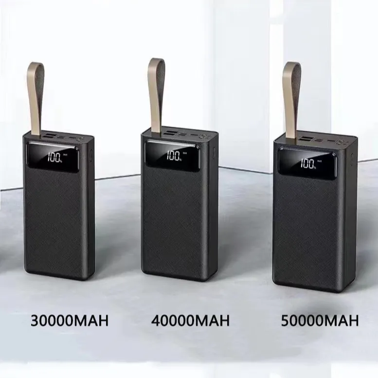 High Capacity portable power bank case 50000mah 30000mah 10000mah power bank with 4 USB station