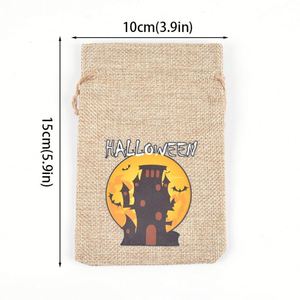 Bolsa de Yute al por Mayor 10x15cm, Bolsa de Cuerda de Yute Personalizable con Logotipo de Terror, Bolsa de Regalo para Decoración de Halloween, Empaque de Dulces - Product Image 3