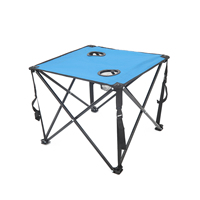 Table de camping pliable en métal ultralégère au design moderne avec porte-gobelets pour une utilisation en extérieur