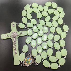 Perles phosphorescentes tenture murale grand <span class=keywords><strong>chapelet</strong></span> croix collier mural <span class=keywords><strong>lumineux</strong></span> décoration de la maison - Product Image 2