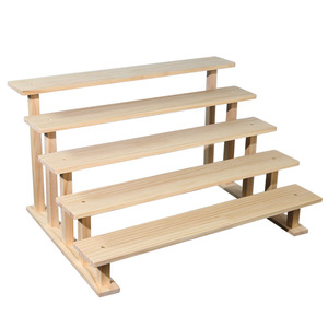 Solid Wood Multi Layer Shelf 5 Tier Countertop Plant Stand <b>Display</b> Rack For Desktop Organization Storage Unit - Product Image 5