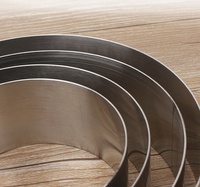Cetakan Kue Tart Ring Mousse Bulat Stainless Steel Grosir, Alat Kue 4/5/6/7/8/10 Inch