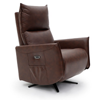 Geeksofa Chaise inclinable électrique en cuir moderne Télécommande Tissu microfibre Cadre en bois extensible Caractéristique Base en étoile