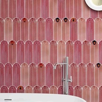 Carrelage mural en mosaïque céramique fait main, effet vert plume, finition brillante, pour hôtel, cuisine, salle de bain, carreaux faits main, brique plume