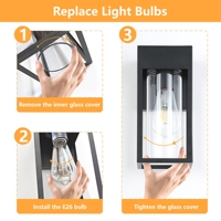 Lampu Dinding Tahan Air IP65 60W Bentuk Kotak, Lampu Hias Luar Ruangan Modern untuk Dekorasi