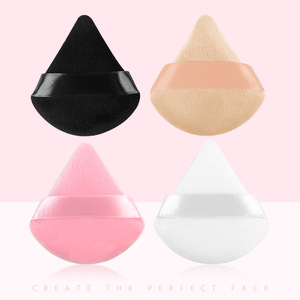 Esponja de Maquillaje Triangular Flocada 70x72mm Rosa, Aplicador de Polvo Seco en Forma de Abanico, Herramienta Compacta para Polvo Suelto - Product Image 5