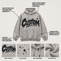 Sweat-shirt à capuche brodé avec impression en relief, logo personnalisé, sweat-shirt surdimensionné pour homme, design personnalisé haute densité, vêtements streetwear