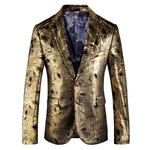 Abito da sposo nero taglie forti stile europeo-americano, modello Gold Tyrant, per banchetti e Natale, ideale per il Black <span class=keywords><strong>Friday</strong></span> - Spedizione internazionale - Product Image 1