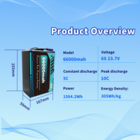 Batterie au lithium solide haute énergie OEM/ODM 66000mAh 66AH 6S/8S/12S/14S/18S/24S/28S 350Wh/kg pour drone industriel UAV