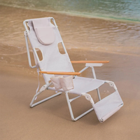 Bestex Sac à dos en aluminium léger de haute qualité Chaise de plage pliable portable avec inclinaison réglable pour une utilisation en extérieur