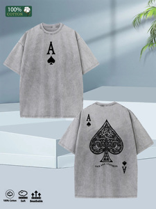 T-shirt da Uomo Stile Street 2025 Oversize 100% Cotone 5 Colori Lavato Morbido Estivo Spedito da <span class=keywords><strong>New</strong></span> <span class=keywords><strong>York</strong></span> - Product Image 3