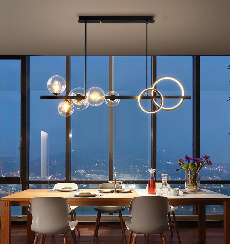 Nordic modern brief simple design G4 led staircase long chandelier lighting  gold iron  glass lights for sitting room