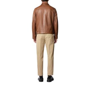 Veste en cuir PU pour homme, coupe slim, mode streetwear, hiver, logo personnalisé, haute qualité, vente en gros - Product Image 4