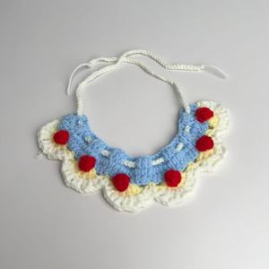 Hand Hook Knitted Pet Bib With Flower Decor <b>For</b> <b>Cats</b> Dogs Four Seasons Use - Product Image 3
