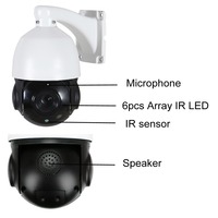 POE Auto Track Dome CCTV Camera 4K 8MP ColorVu with 30x Zoom IP67 Security Two-Way Audio Night Vision CMOS Sensor