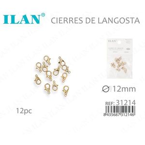 Chiusure a Moschettone Ilan 12mm Color Oro per Creazione di Gioielli - Product Image 4