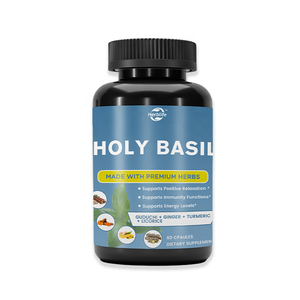 Cápsulas de suplementos de albahaca sagrada Haccp OEM ODM con <span class=keywords><strong>Guduchi</strong></span>, jengibre, curcumina de cúrcuma, soporte de regaliz inmune, energía - Product Image 1