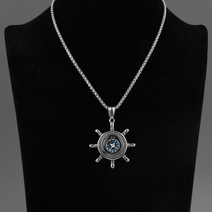 Collar de Cadena de Acero Inoxidable Vintage para Hombre, con Colgante de Brújula Posicionable, Joyería de Alta Calidad, Nueva Moda, Estilo Hip-Hop - Product Image 4