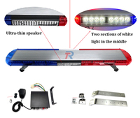 Barra de Luces LED de Advertencia de Emergencia, Alarma de Techo de Coche, Ambulancia, Rojo, Azul, Sirena Intermitente, Control de Altavoz IP65, 80 cm, 120 cm