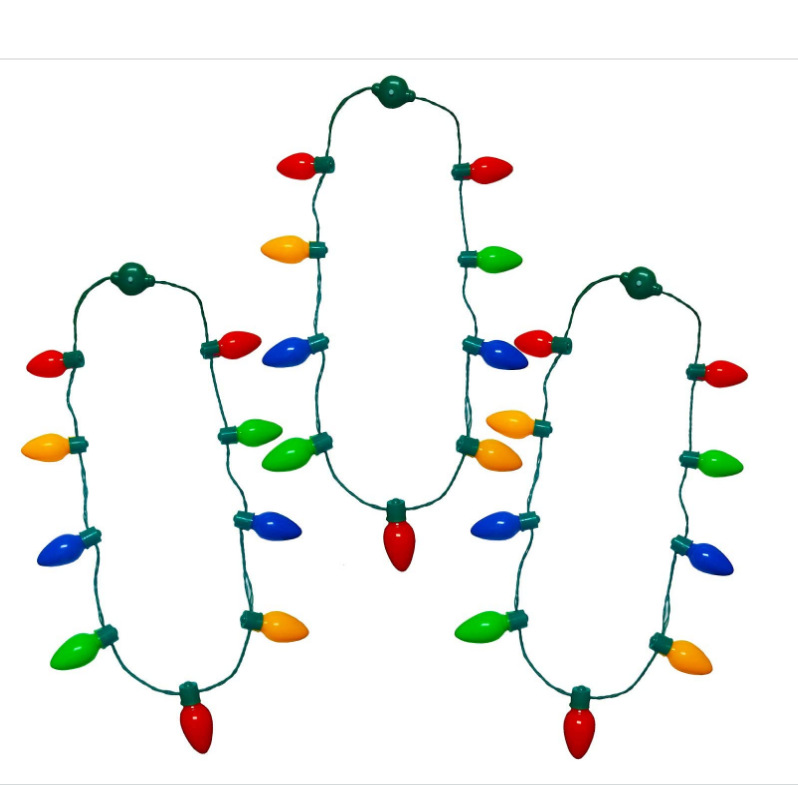 Модное Рождественское украшение со светодиодной подсветкой, ожерелье с большими лампами