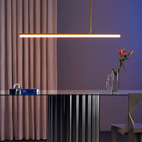Luminaire suspendu linéaire minimaliste moderne Bar Comptoir Îlot Table à manger Plafond Montage Décoration Éclairage LED Lustre