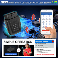 Escáner ELM327 OBD2, lector de código de coche, herramienta de diagnóstico AM2 de plástico con garantía de 12 meses para Analizador de motor