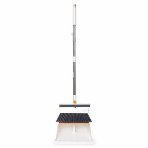 Ensemble <span class=keywords><strong>balai</strong></span> et pelle 3-en-1 OEM avec raclette en caoutchouc, manche en acier inoxydable de 93 cm, coupe-vent |   Nettoyage en gros |   Chine MOQ 500 - Product Image 1
