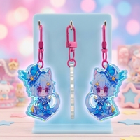 Échantillon Gratuit Porte-clés Acrylique Anime Pas Cher Personnalisé avec Impression UV et Breloques en Acrylique Holographique Arc-en-ciel