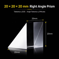Prisme réflecteur optique personnalisé 20*20mm en verre avec revêtement miroir en aluminium