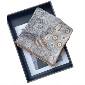 シルク カシミア スカーフ デジタルプリント シワ加工 レディース シルク40% ウール60% ウィンター マフラー - Product Image 5