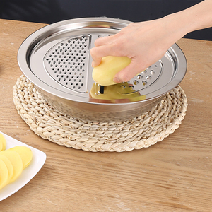 Coupe-légumes en acier inoxydable, outil de cuisine, coupeuse de légumes avec panier de drainage, bol de lavage 3 en <span class=keywords><strong>1</strong></span> pour la cuisine, <span class=keywords><strong>1</strong></span> pièce - Product Image 6