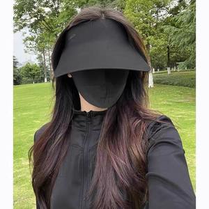 Visera solar sin costuras para mujer, transpirable, con protección UV, enrollable, de una pieza, con parte superior abierta, para uso en exteriores en primavera y verano - Product Image 2