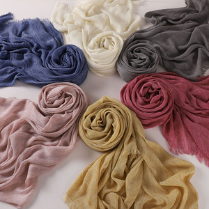 وشاح شروت الأكثر مبيعًا بالجملة، خفيف الوزن، شال للنساء المسلمات، حجاب من فيسكوز قطن كتان رايون مودال بملمس مجعد لعام 2025 - Product Image 3